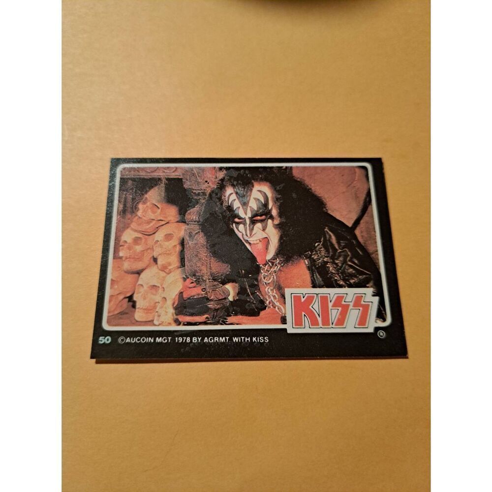 Vintage 1978 Aucoin Management AGRMT KISS Trading Card No 50 Collectible Rock